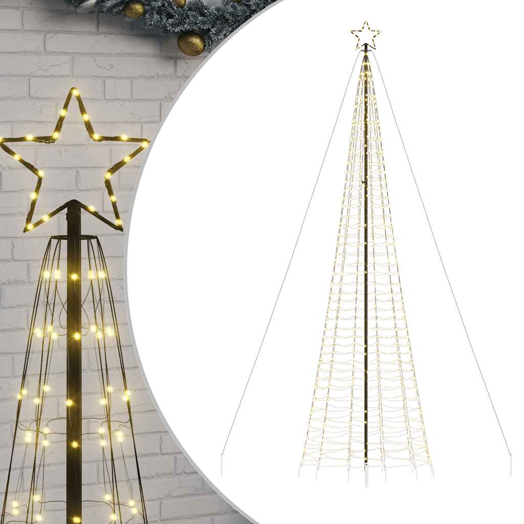 VidaXL Sapin de Noël LED avec piquets 1534 LED blanc chaud 500 cm