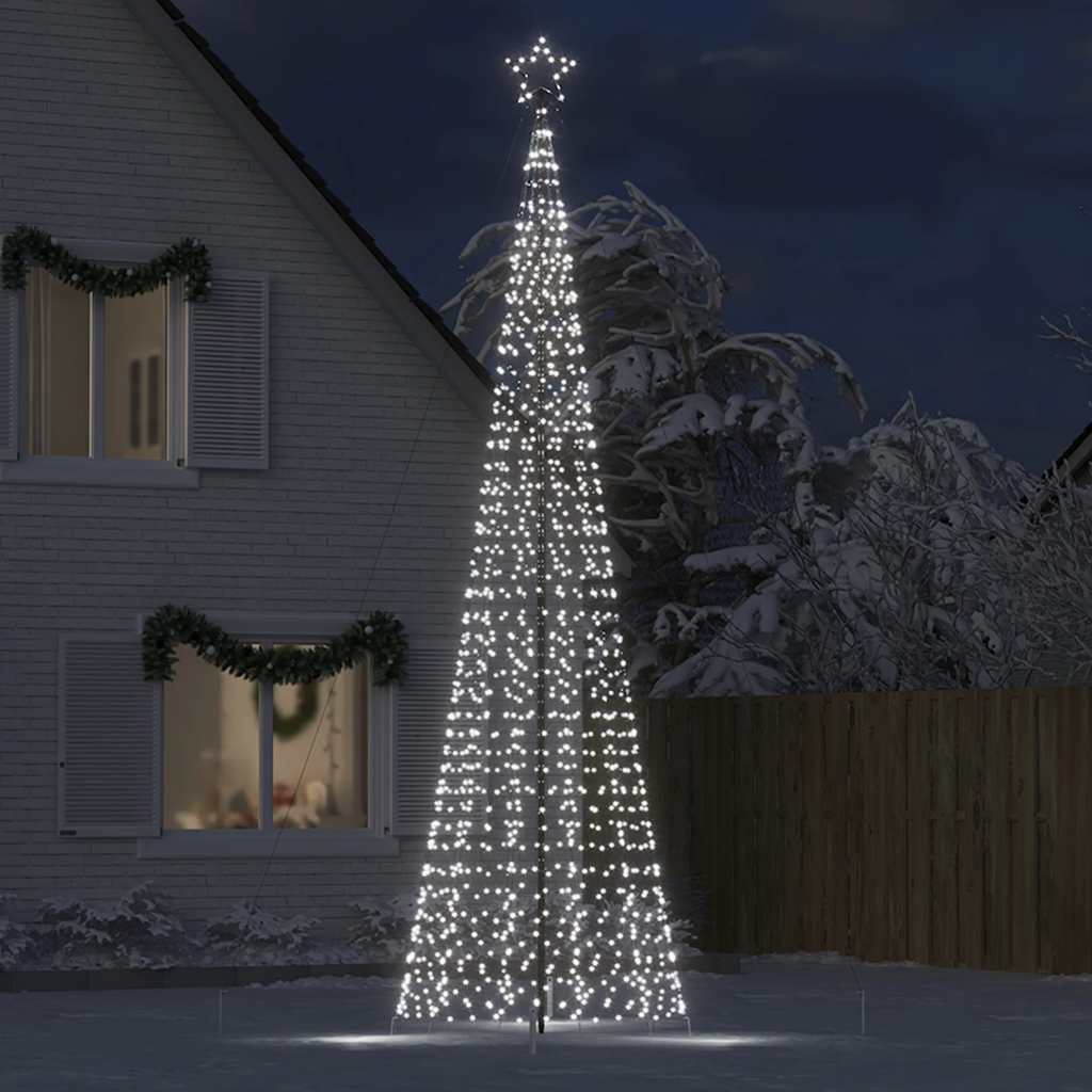 VidaXL Cône lumineux avec piquets de terre 1534 LED blanc froid 500 cm
