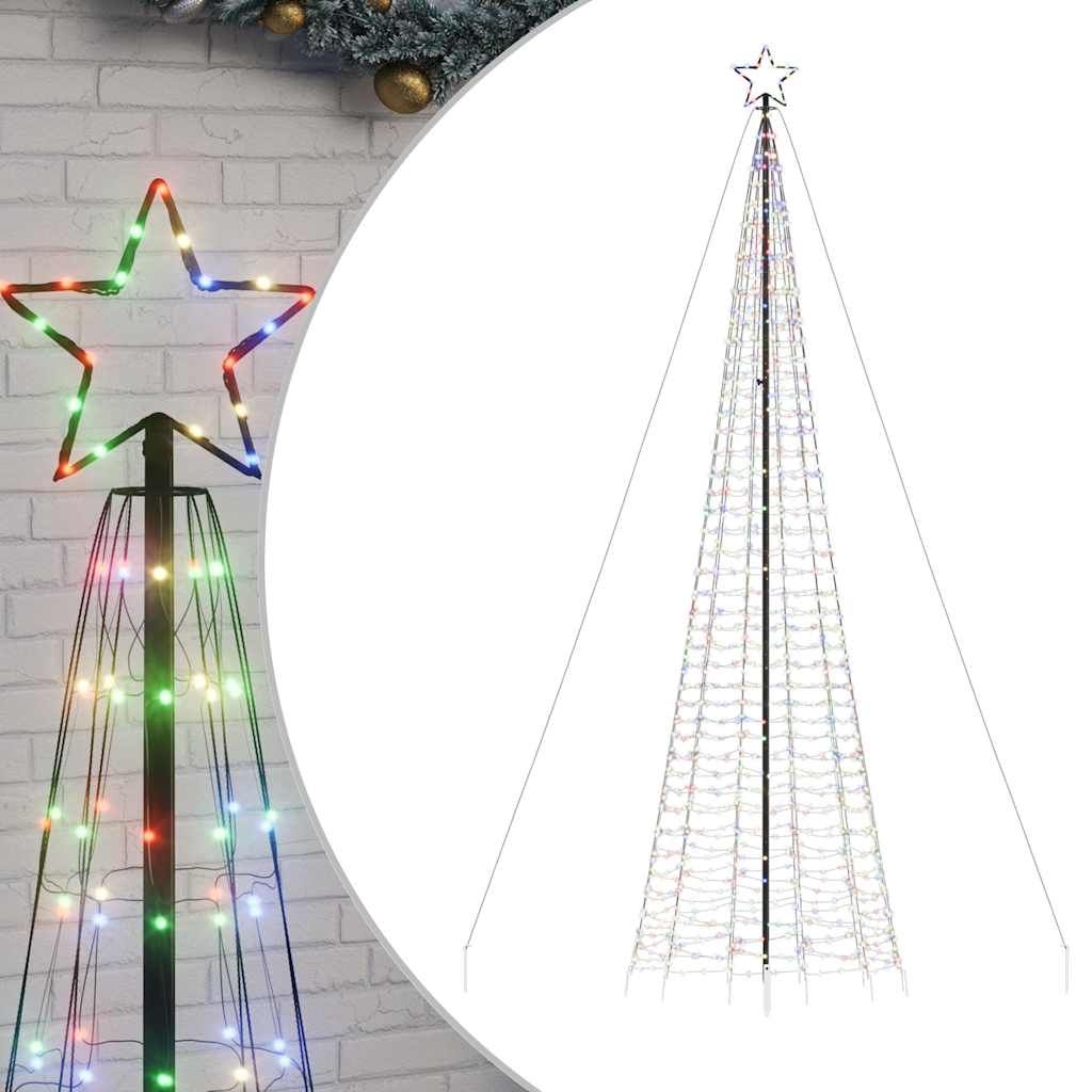 Vidaxxl cône lumineux avec piquets de terre 1534 LED multicolores 500 cm