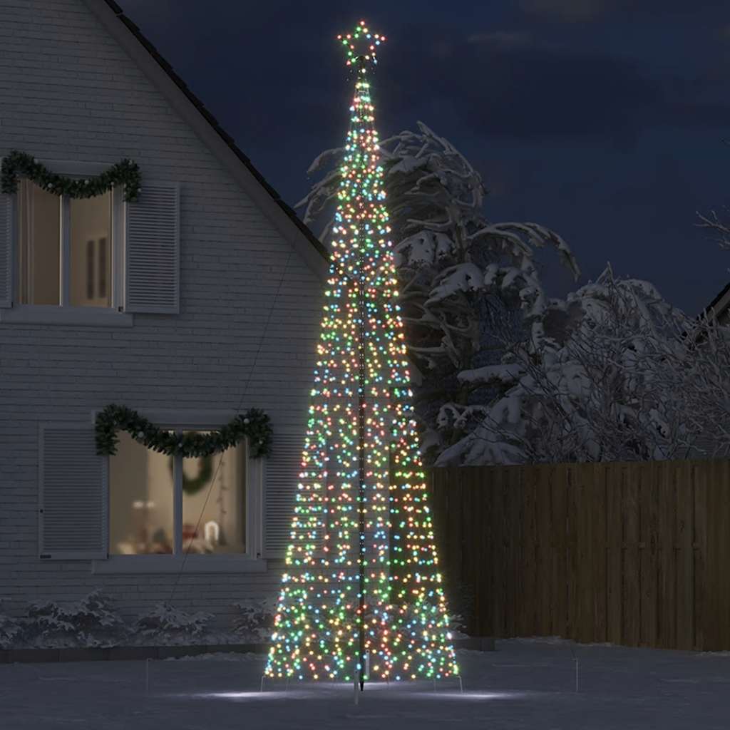 Vidaxxl cône lumineux avec piquets de terre 1534 LED multicolores 500 cm