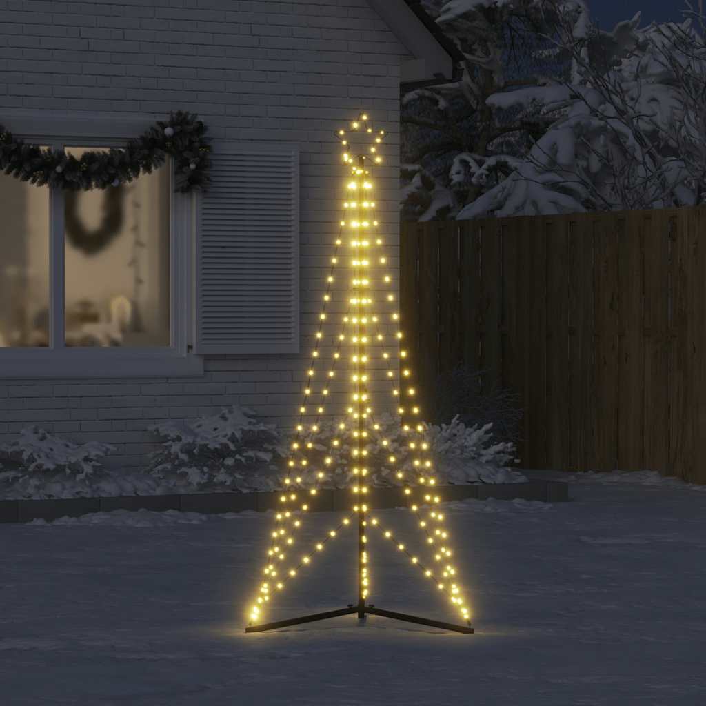 Vidaxxl Sapin de Noël LED 363 LED blanc chaud 182 cm