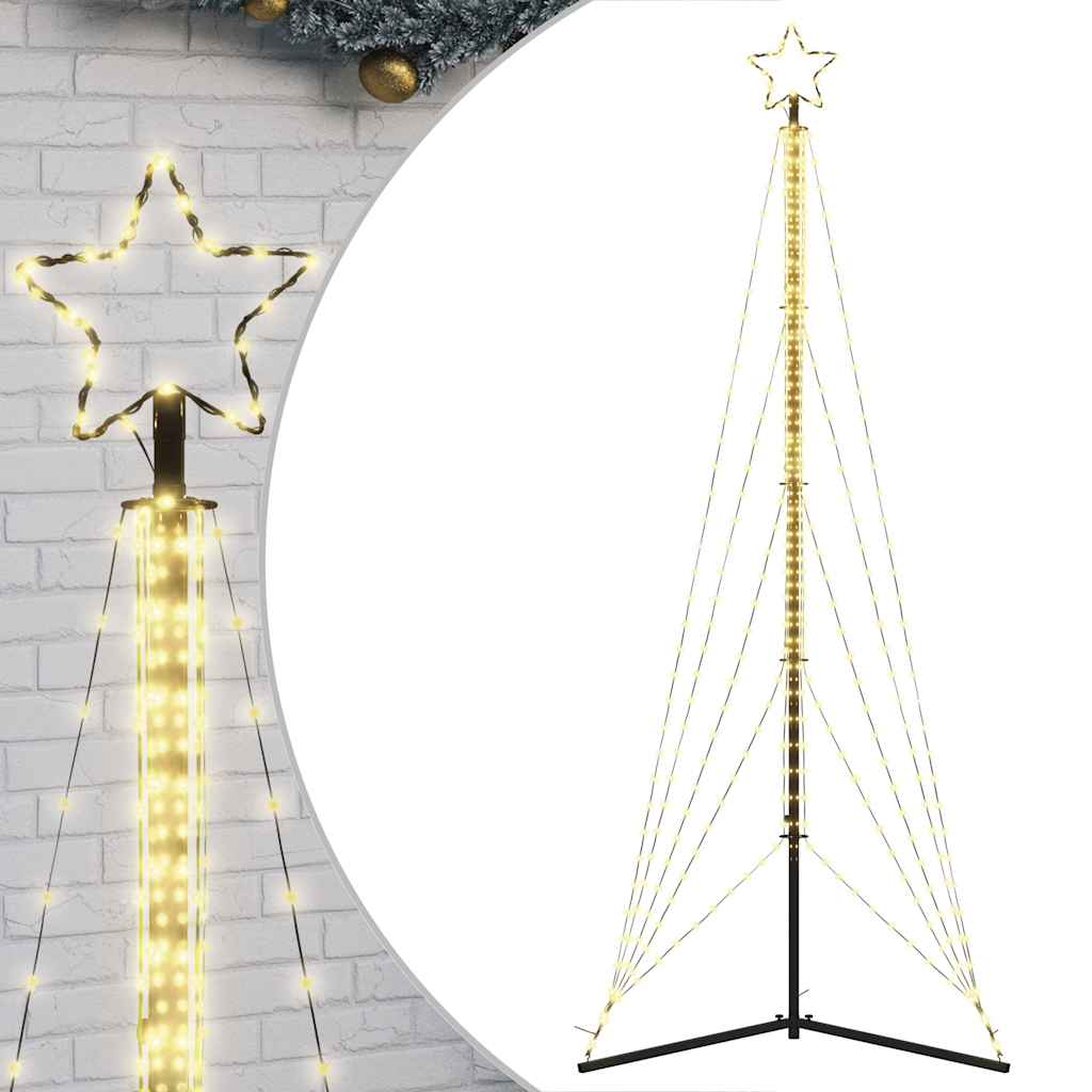 Vidaxxl Sapin de Noël LED 525 LED blanc chaud 302 cm