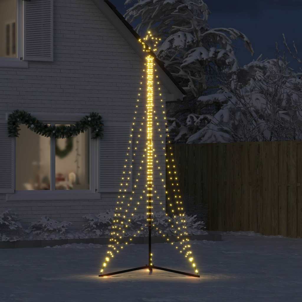 Vidaxxl Sapin de Noël LED 525 LED blanc chaud 302 cm