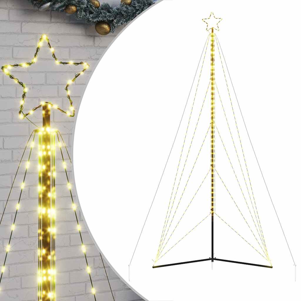 Vidaxxl Sapin de Noël LED 615 LED blanc chaud 404,5 cm