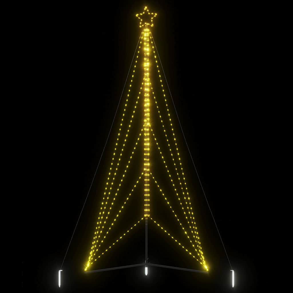 Vidaxxl Sapin de Noël LED 615 LED blanc chaud 404,5 cm