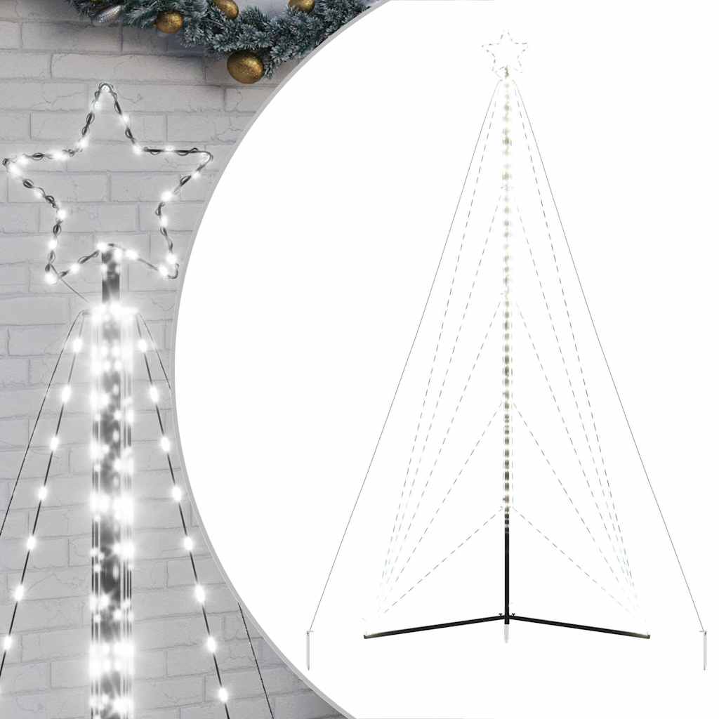Vidaxxl Sapin de Noël LED 615 LED blanc froid 404,5 cm