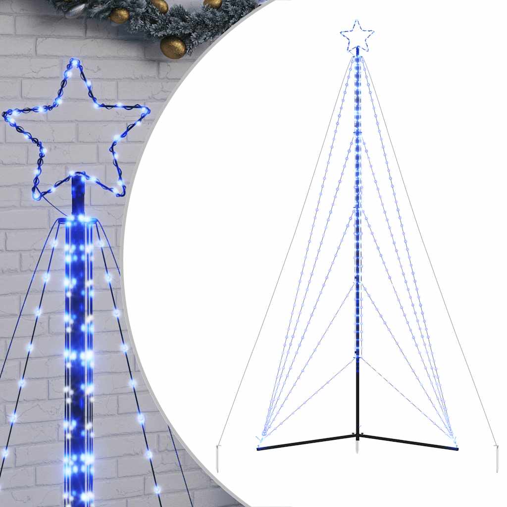 Vidaxxl Sapin de Noël LED 615 LED 404,5 cm bleu