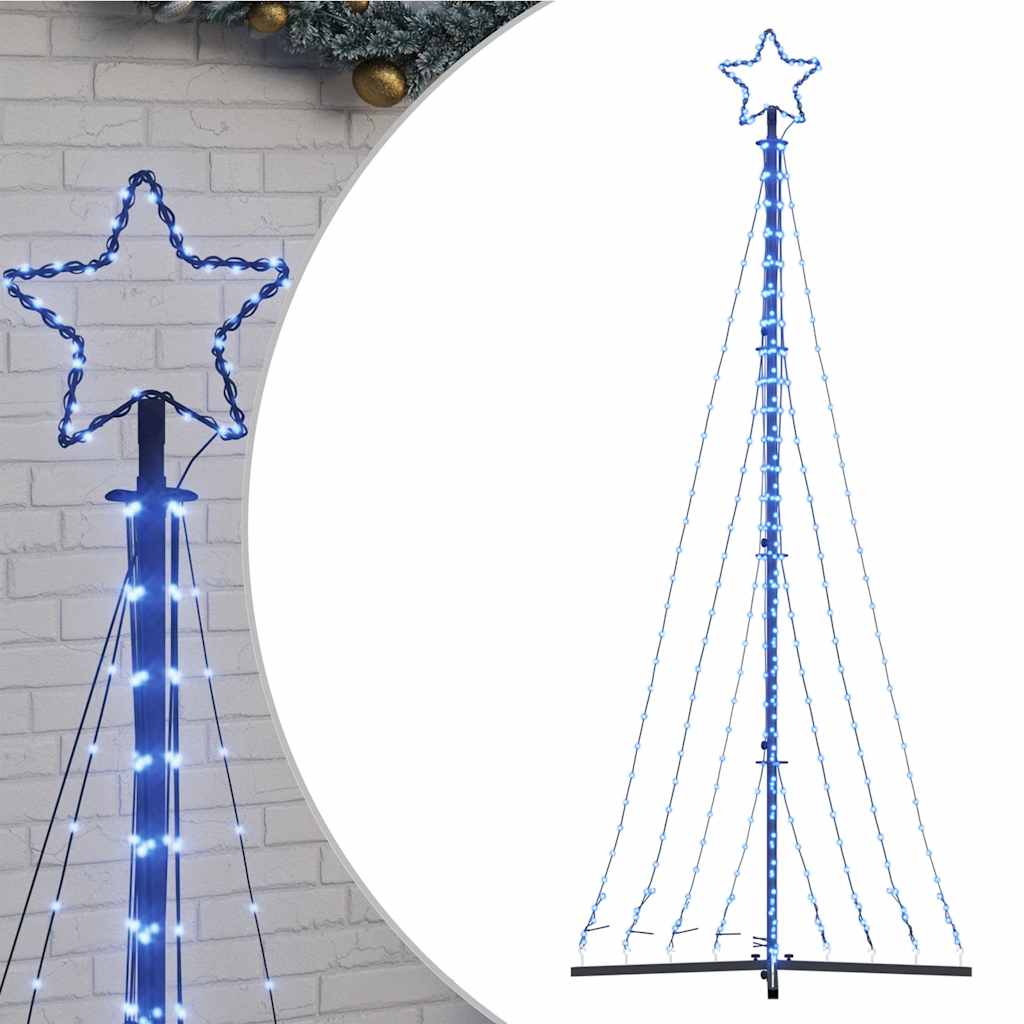 Vidaxxl Sapin de Noël LED 447 LED 249 cm bleu