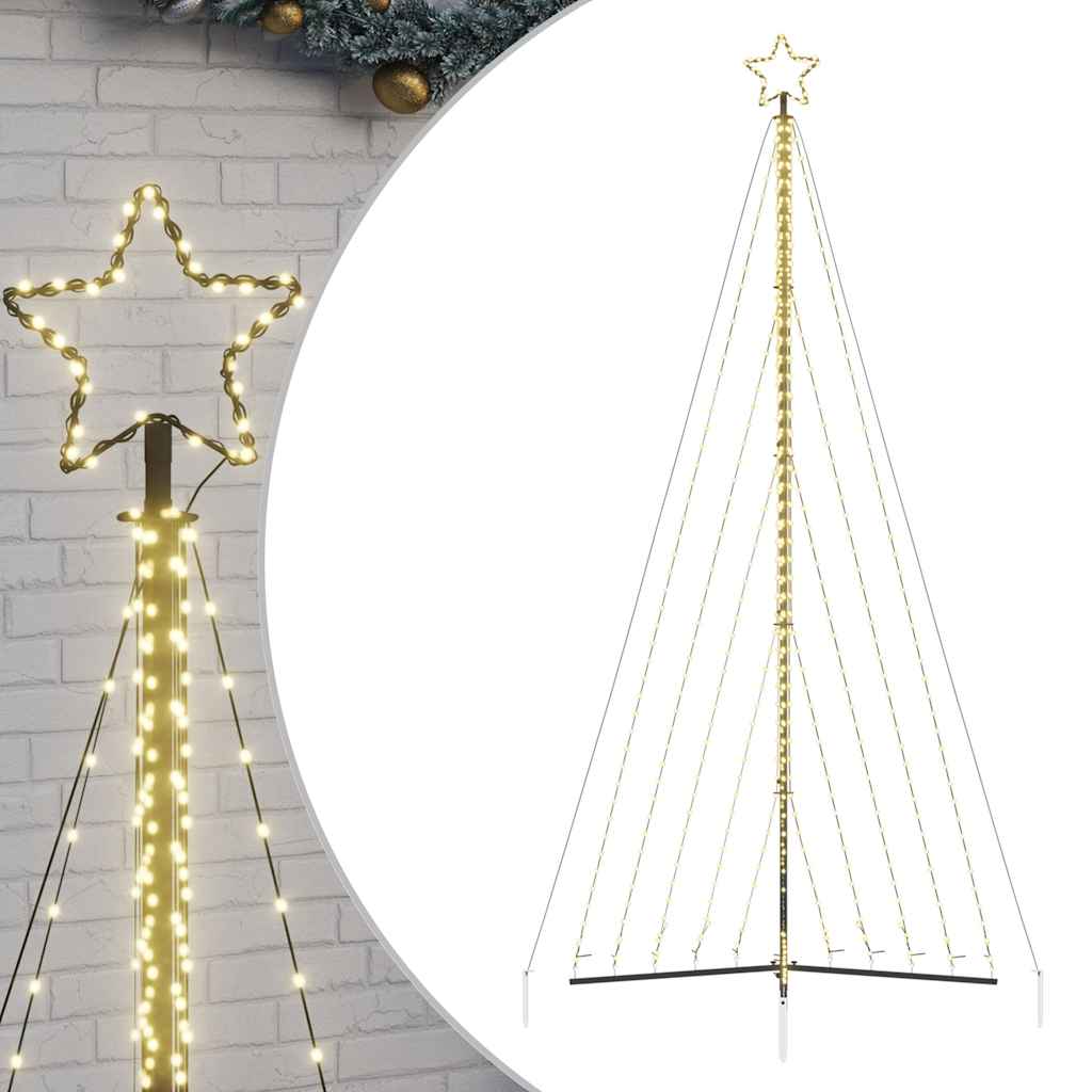Vidaxxl Sapin de Noël LED 570 LED blanc chaud 399 cm