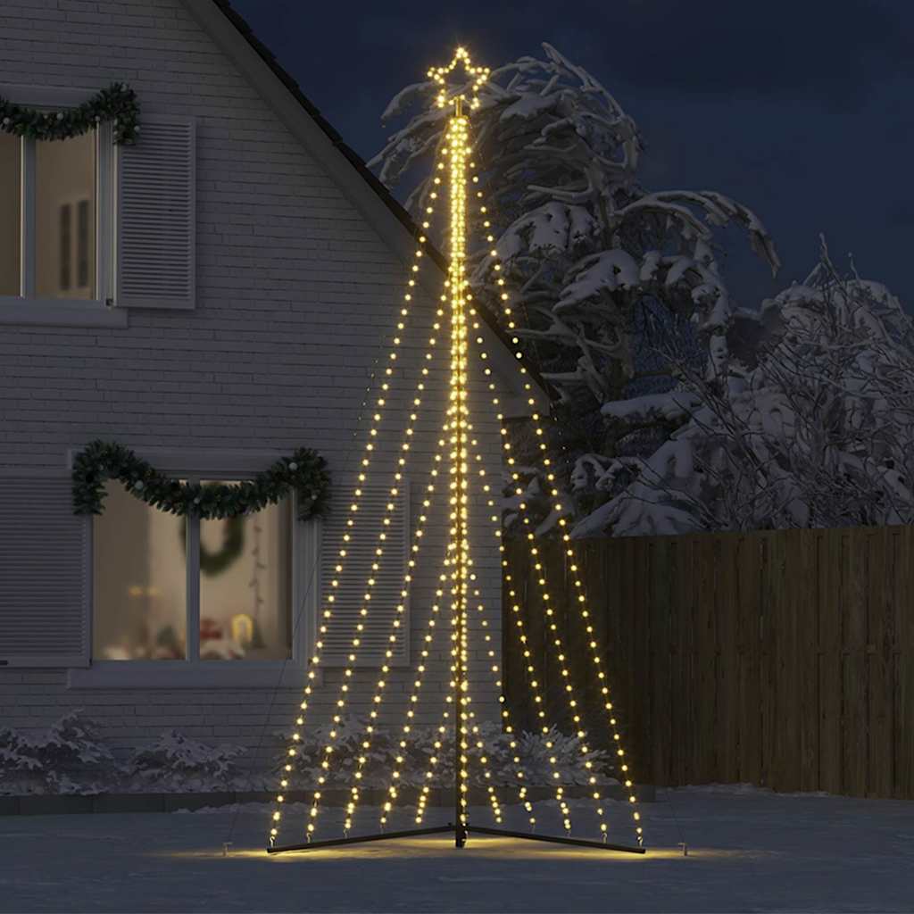 Vidaxxl Sapin de Noël LED 570 LED blanc chaud 399 cm