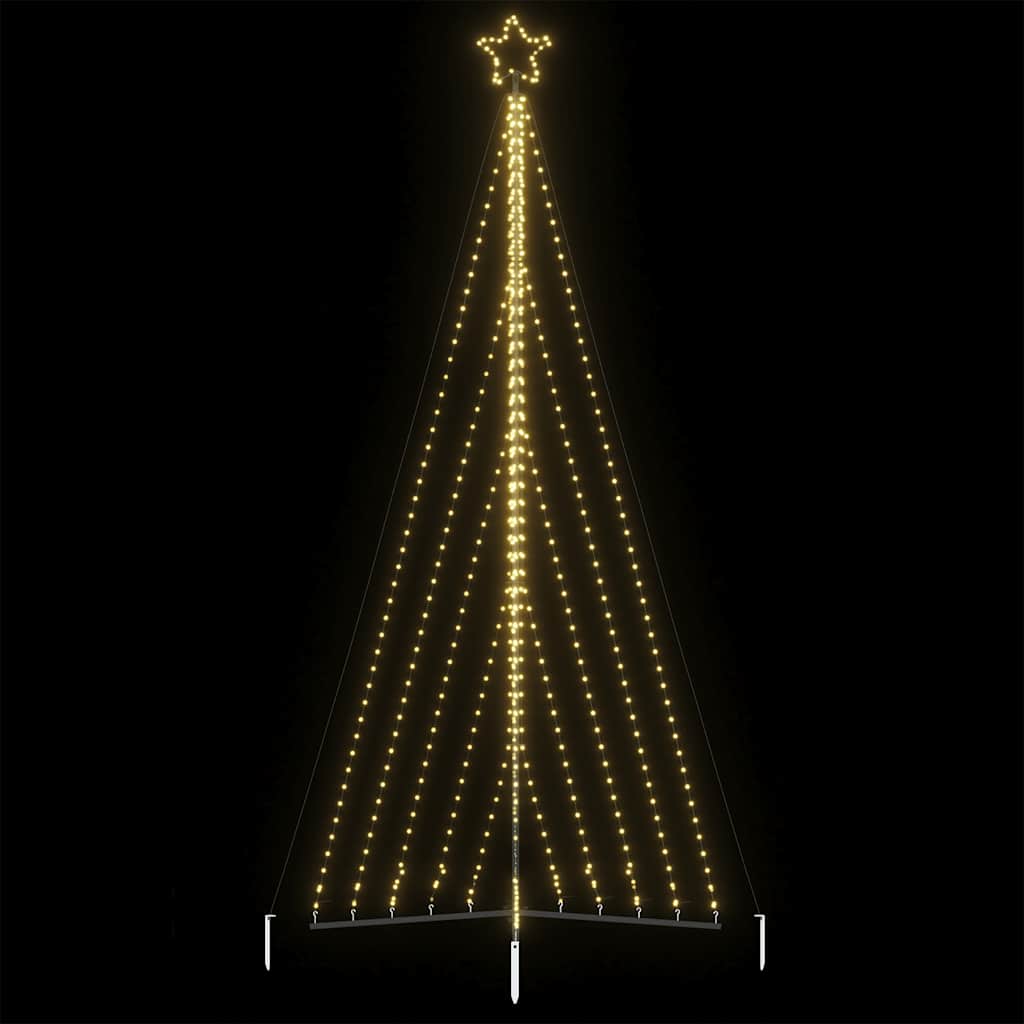 Vidaxxl Sapin de Noël LED 570 LED blanc chaud 399 cm