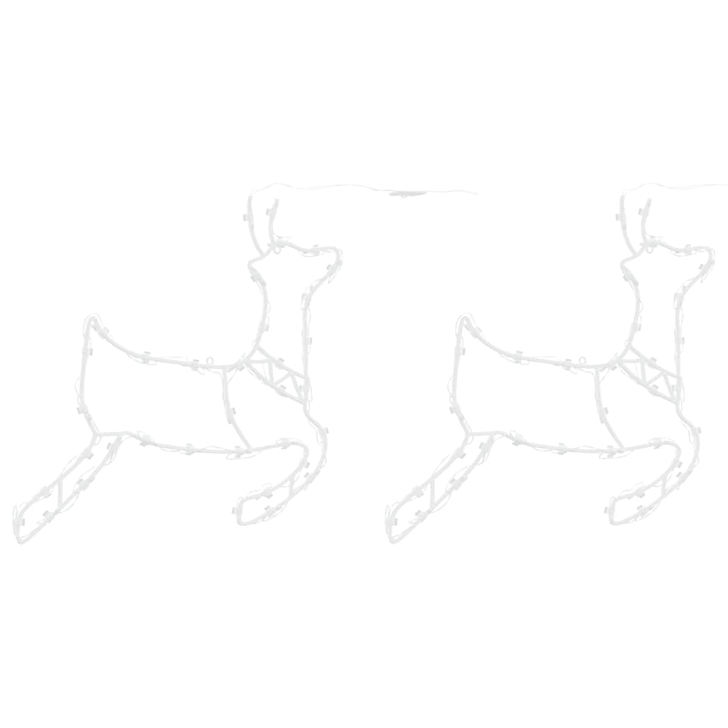 VidaXL lumières de Noël silhouette de renne 2 pcs 35 LED blanc chaud