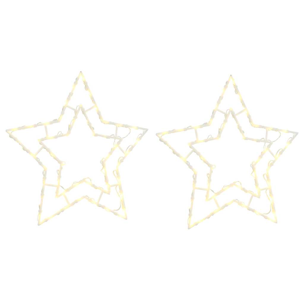VidaXL lumières de Noël silhouette étoile 2 pcs 50 LED blanc chaud