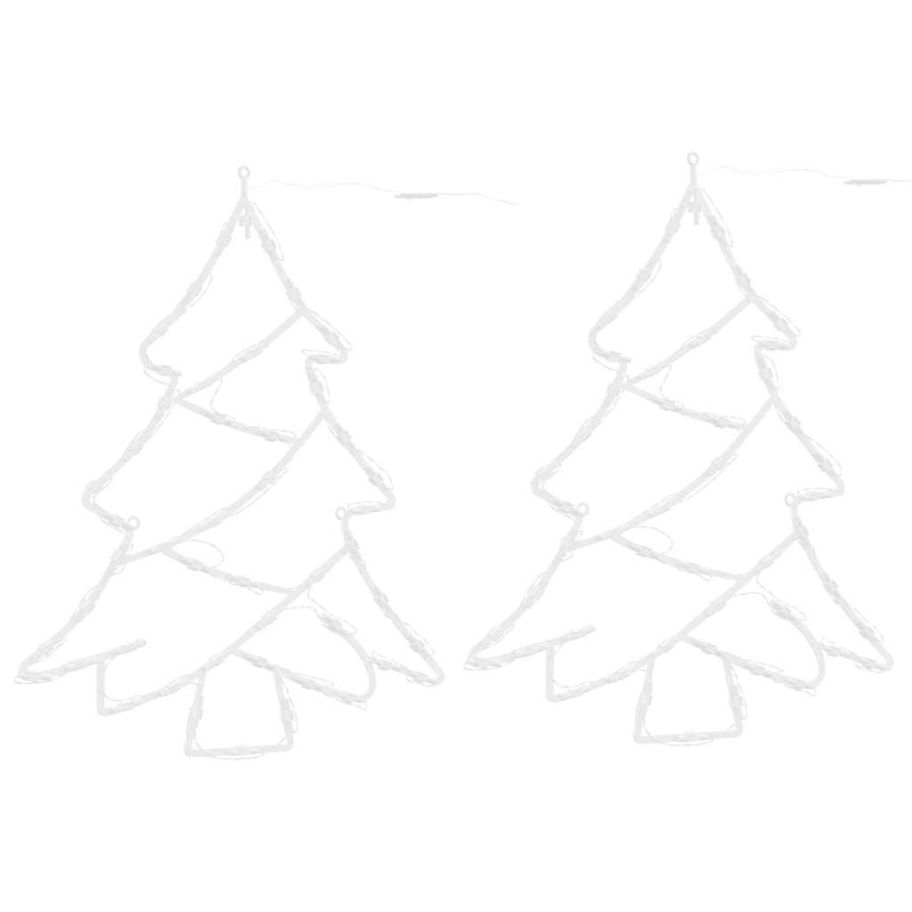 VidaXL lumières de Noël silhouette d'arbre de Noël 2 pcs 50 LED blanc chaud