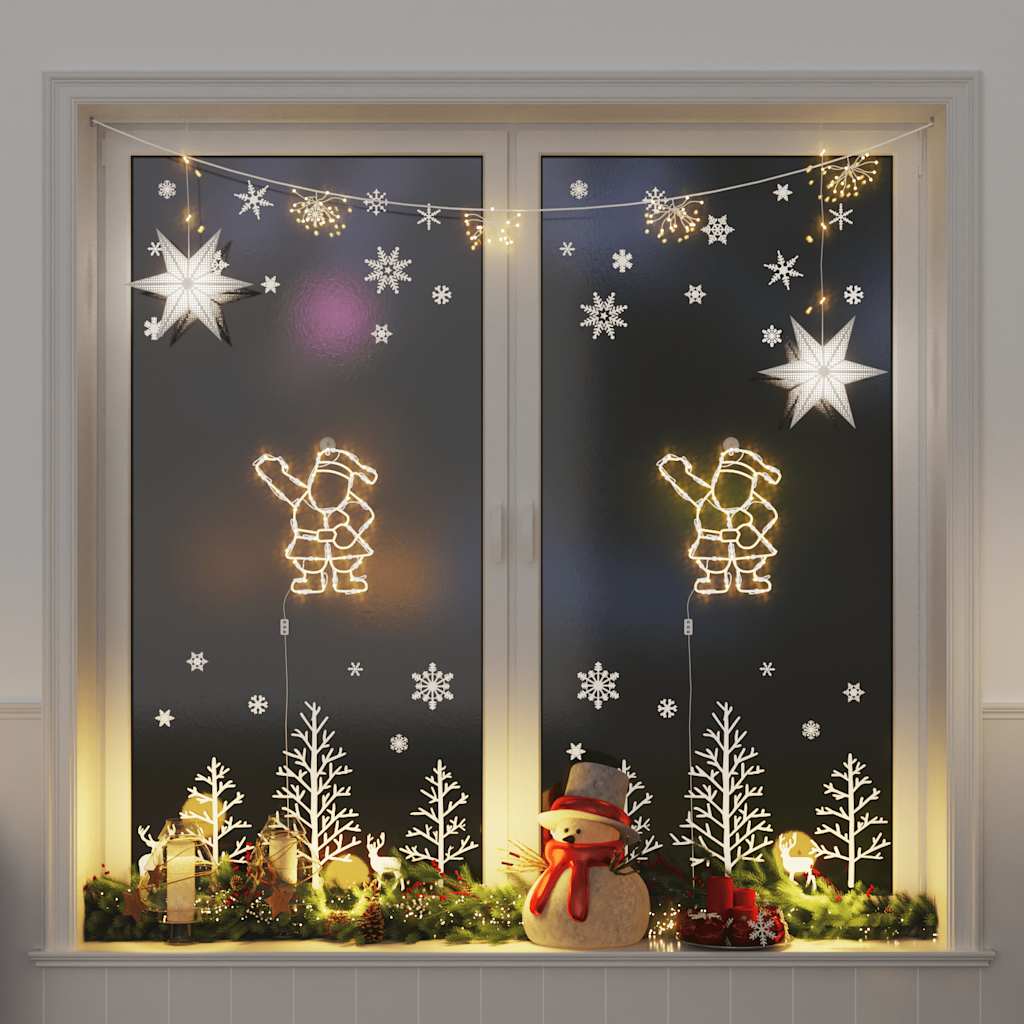 VidaXL lumières de Noël silhouette du Père Noël2 pcs 35 LED blanc chaud