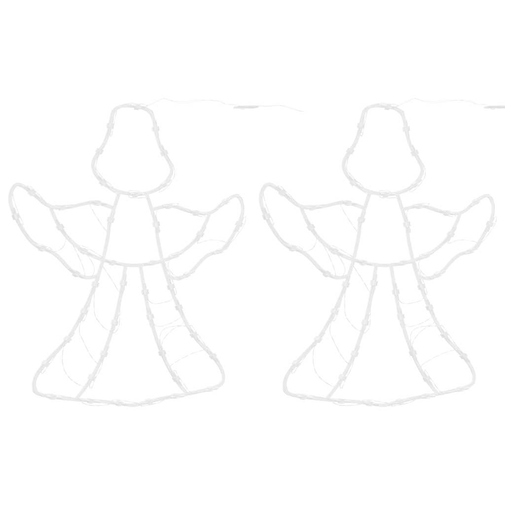 VidaXL lumières de Noël silhouette d'ange 2 pcs 50 LED blanc chaud