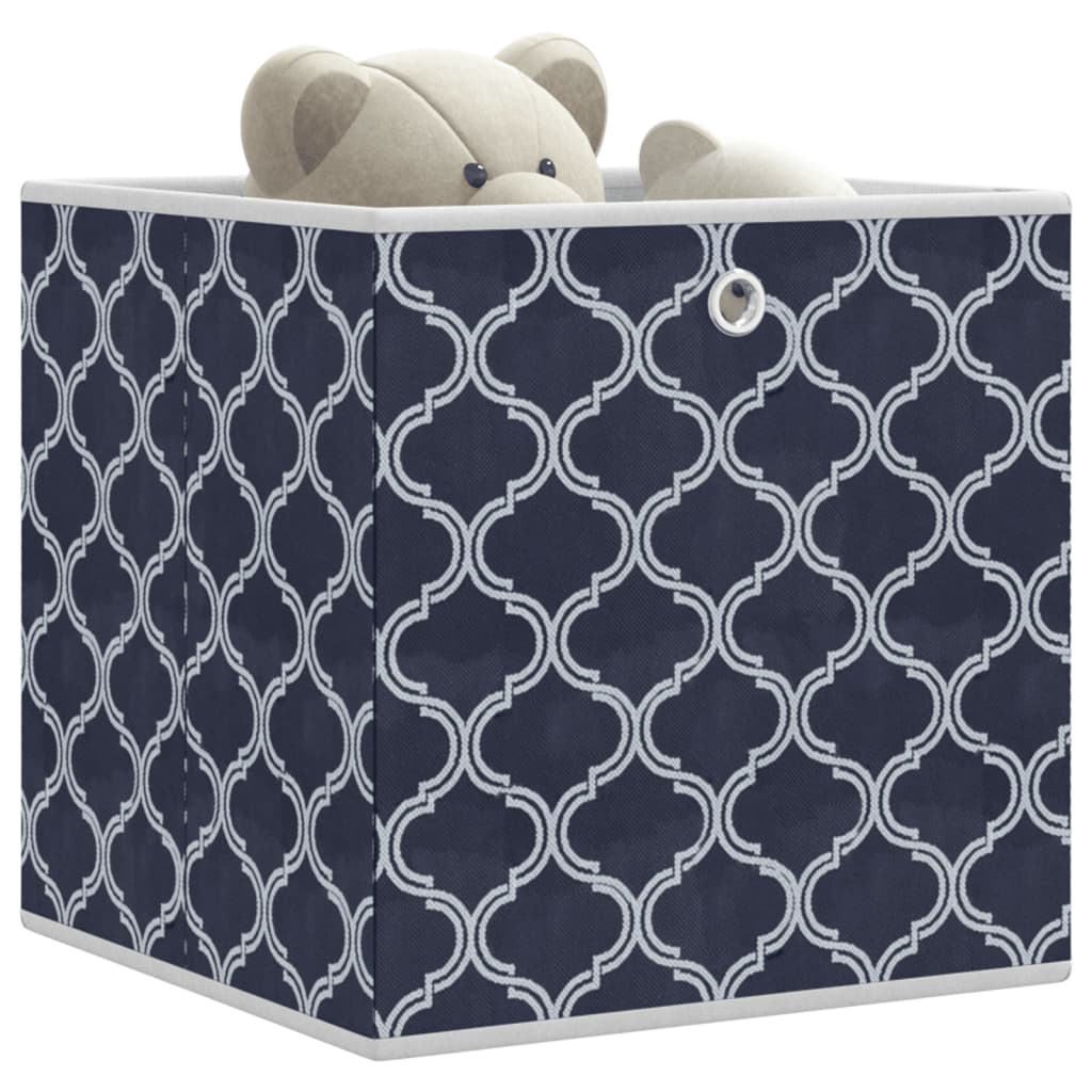 Vidaxx boîtes de rangement 10 pcs pliables 32x32x32 cm en tissu non tissé bleu