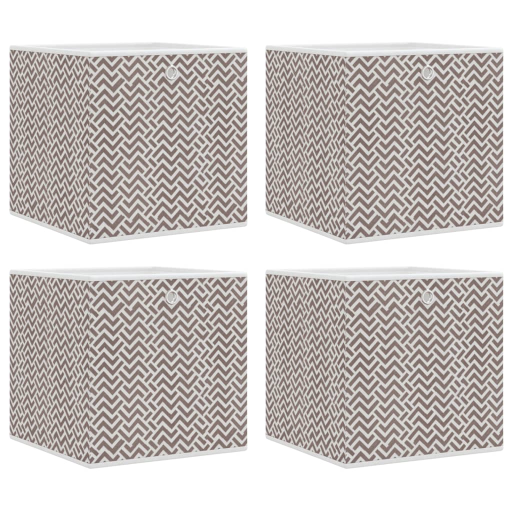 Vidaxx boîtes de rangement 4 pcs pliables 32x32x32 cm en tissu non tissé marron