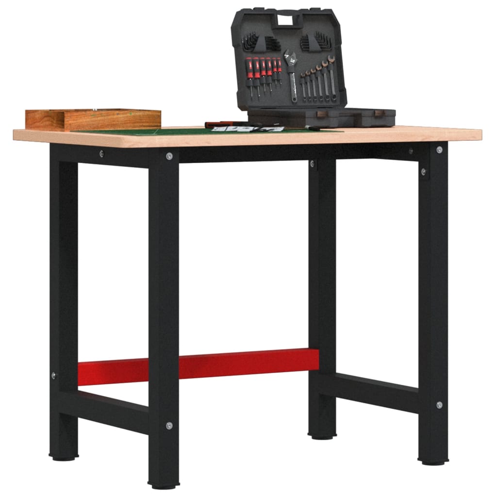 VidaXL établi 100x(55-60)x81,5 cm en bois de hêtre massif