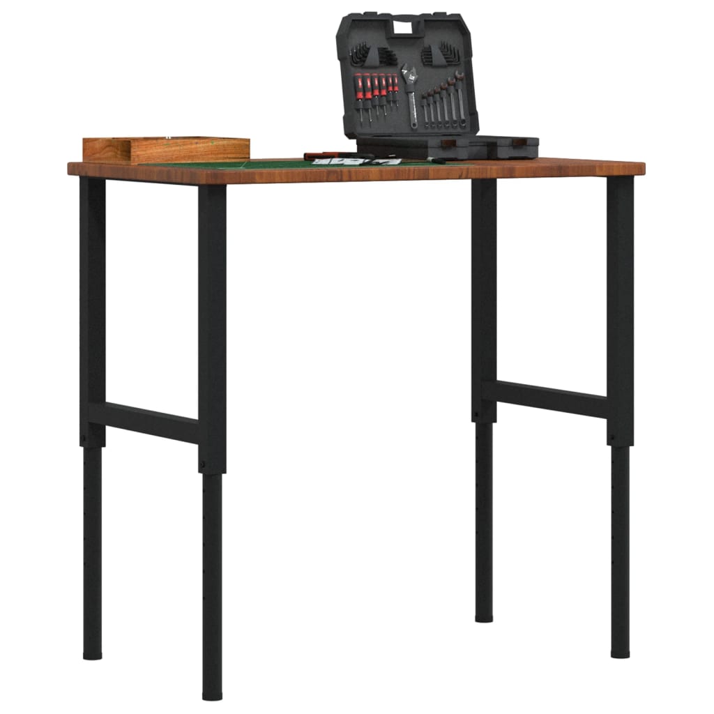 VidaXL établi rectangle 100x60x (71,5-98) cm chêne brun foncé