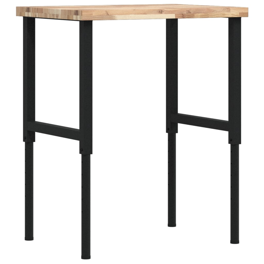 VidaXL établi rectangulaire 80x60x(73-99.5) cm bois d'acacia massif