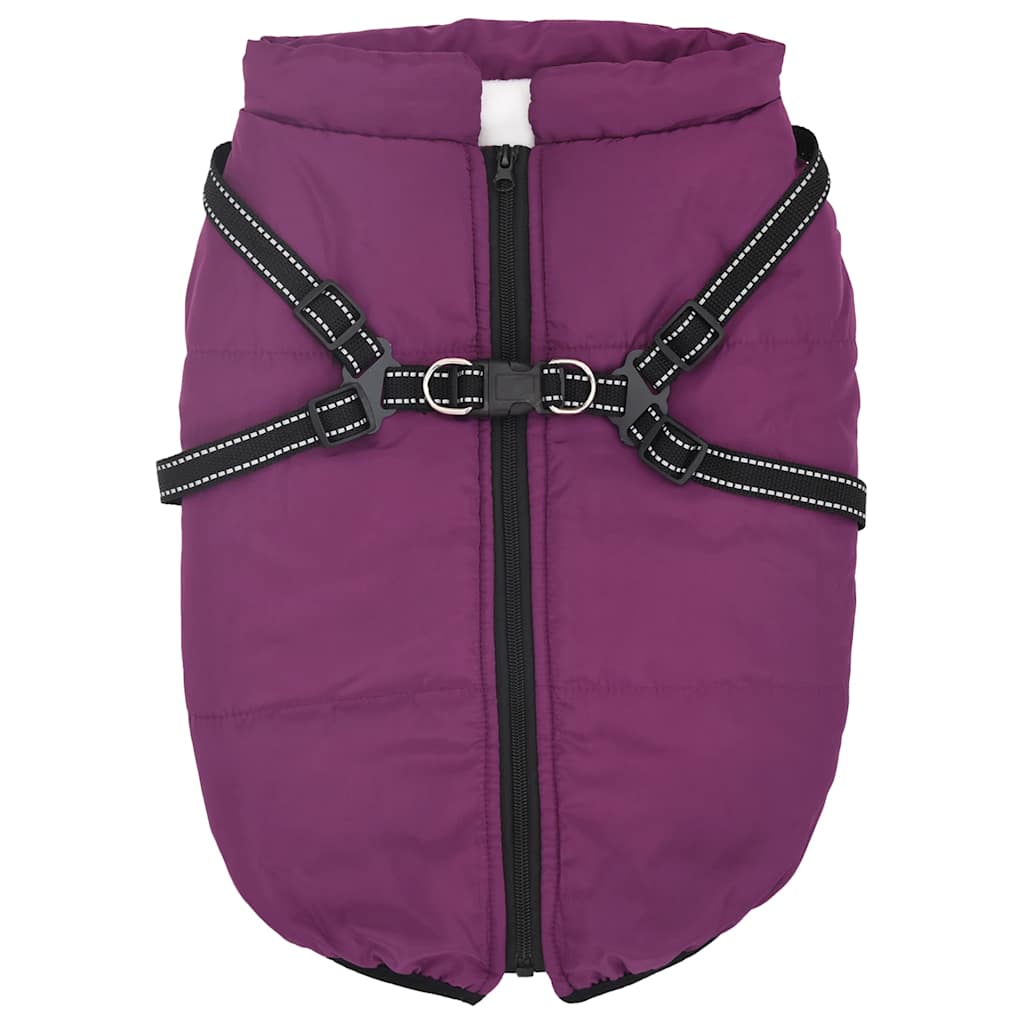 VidaXL manteau pour chien avec harnais imperméable réfléchissant violet l68