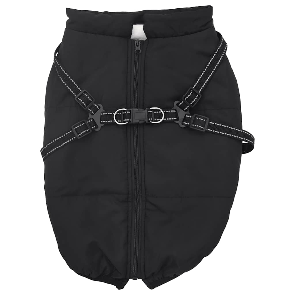 Vidaxxl manteau pour chien avec harnais imperméable réfléchissant noir l52