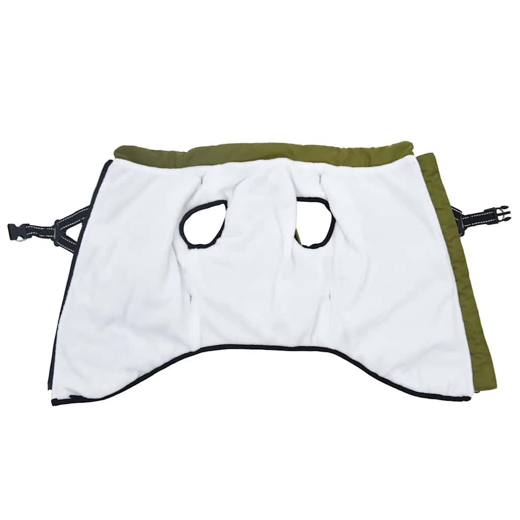 VidaXL manteau pour chien avec harnais imperméable réfléchissant vert armée l44