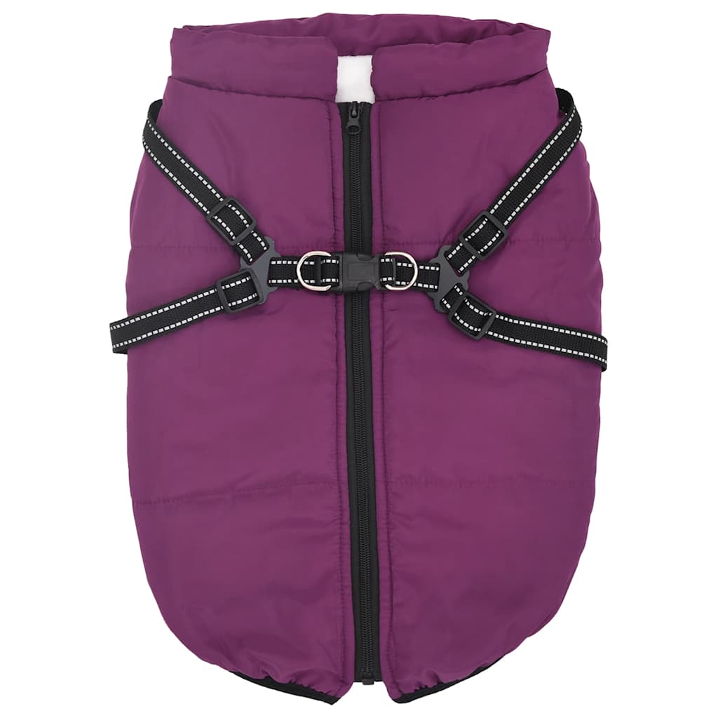 Vidaxxl manteau pour chien avec harnais imperméable réfléchissant violet l44
