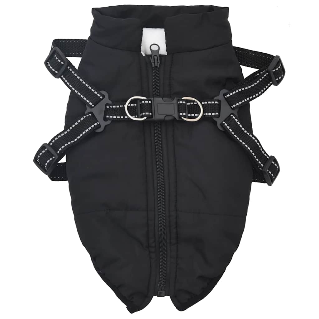 Vidaxxl manteau pour chien avec harnais imperméable réfléchissant noir l28