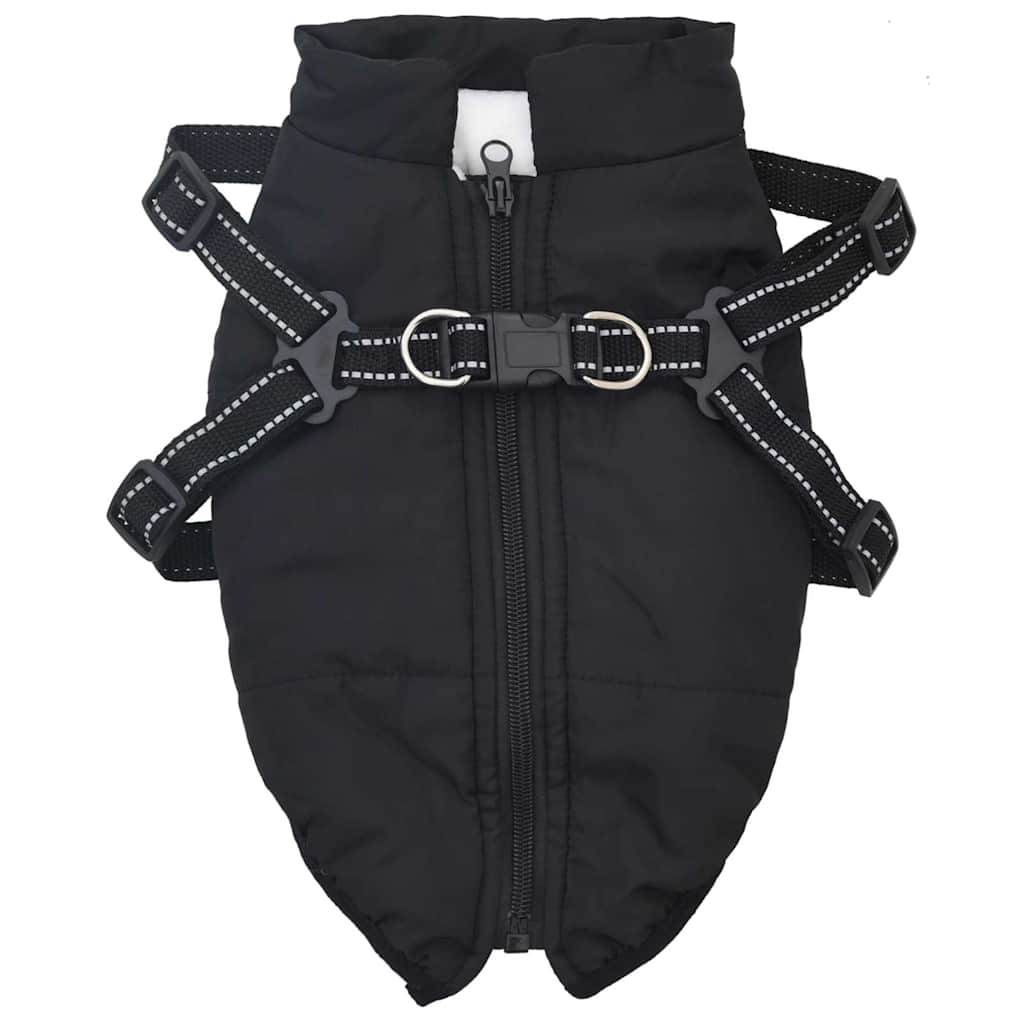 VidaXL manteau pour chien avec harnais imperméable réfléchissant noir l40