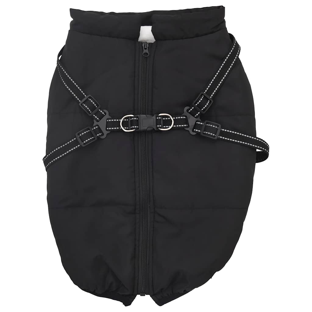 VidaXL manteau pour chien avec harnais imperméable réfléchissant noir l44