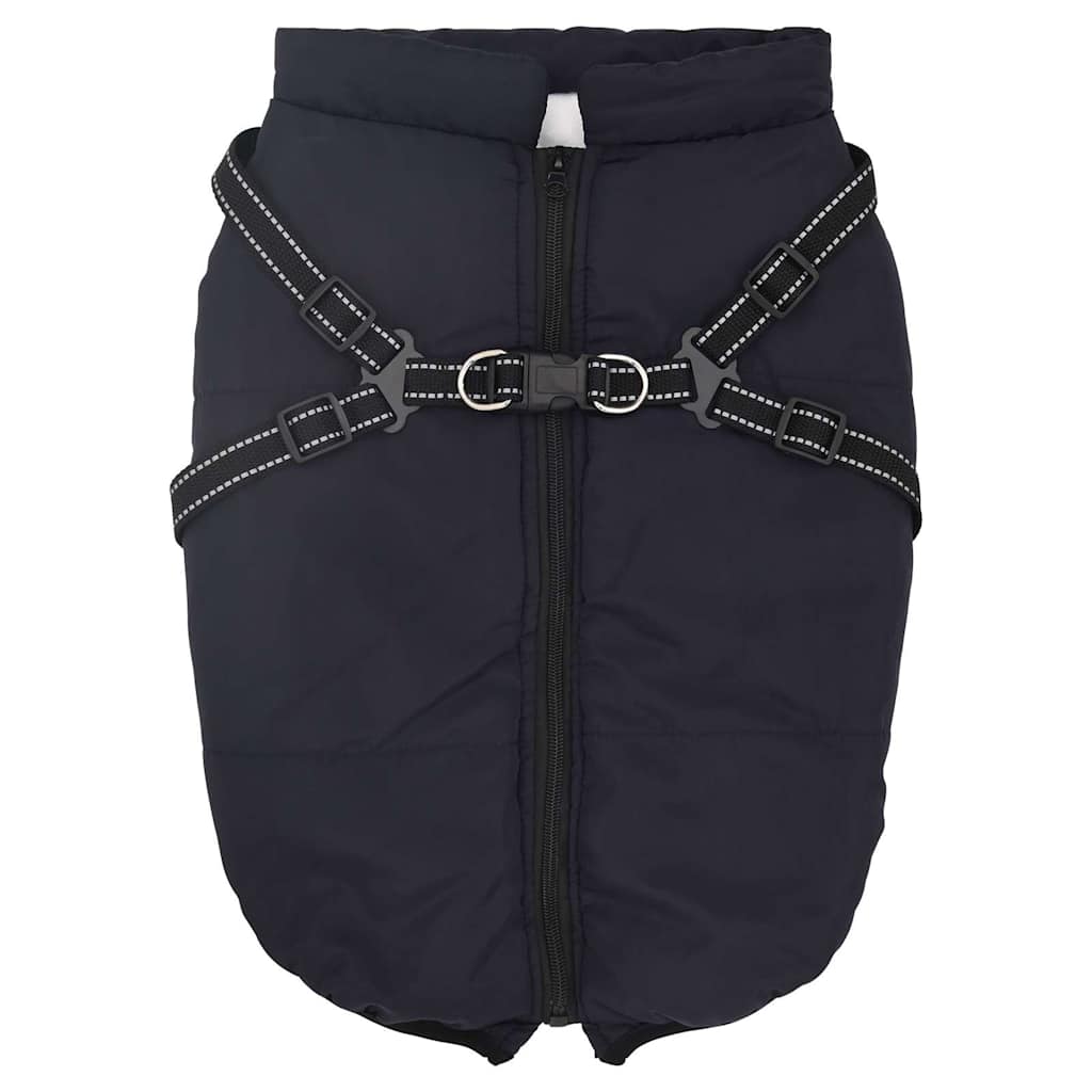 Vidaxxl manteau pour chien avec harnais imperméable réfléchissant bleu marine l44