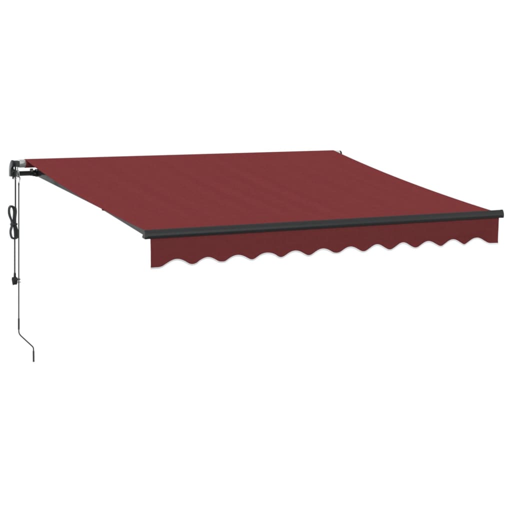 Auvent VidaXL extensible automatiquement avec LED 300x250 cm bordeaux