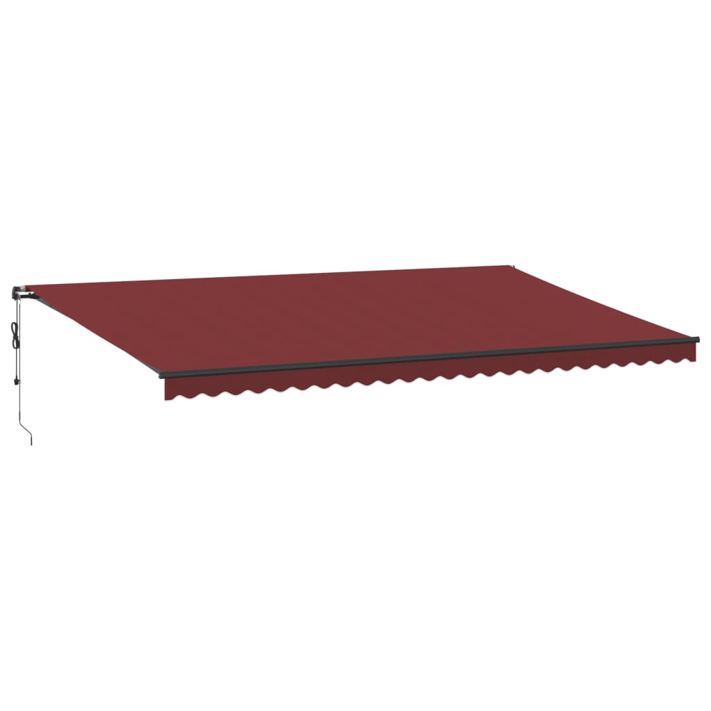 Auvent VidaXL extensible automatiquement avec LED 600x300 cm bordeaux