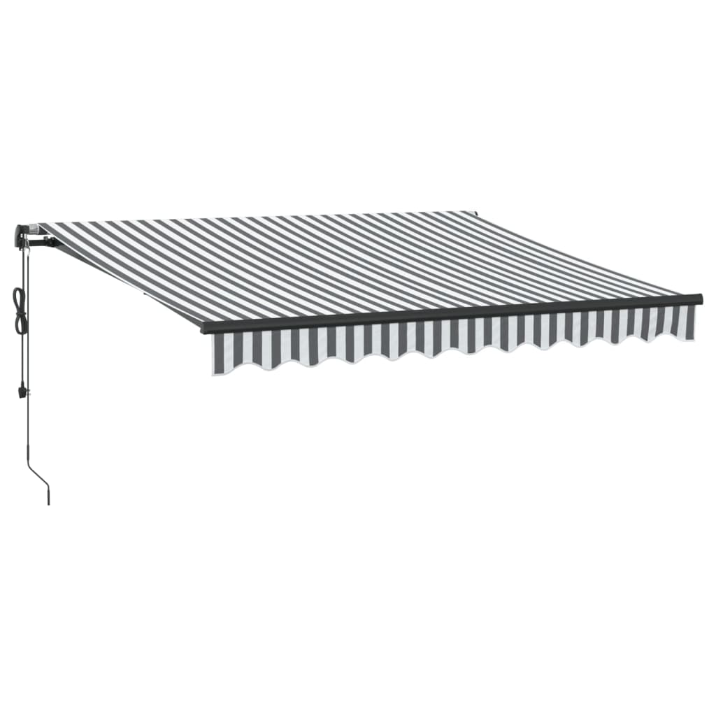 VidaXL Auvent à extension automatique LED 300x250 cm anthracite et blanc