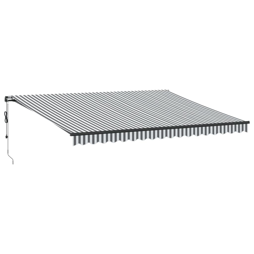 VidaXL Auvent à extension automatique LED 450x300 cm anthracite et blanc