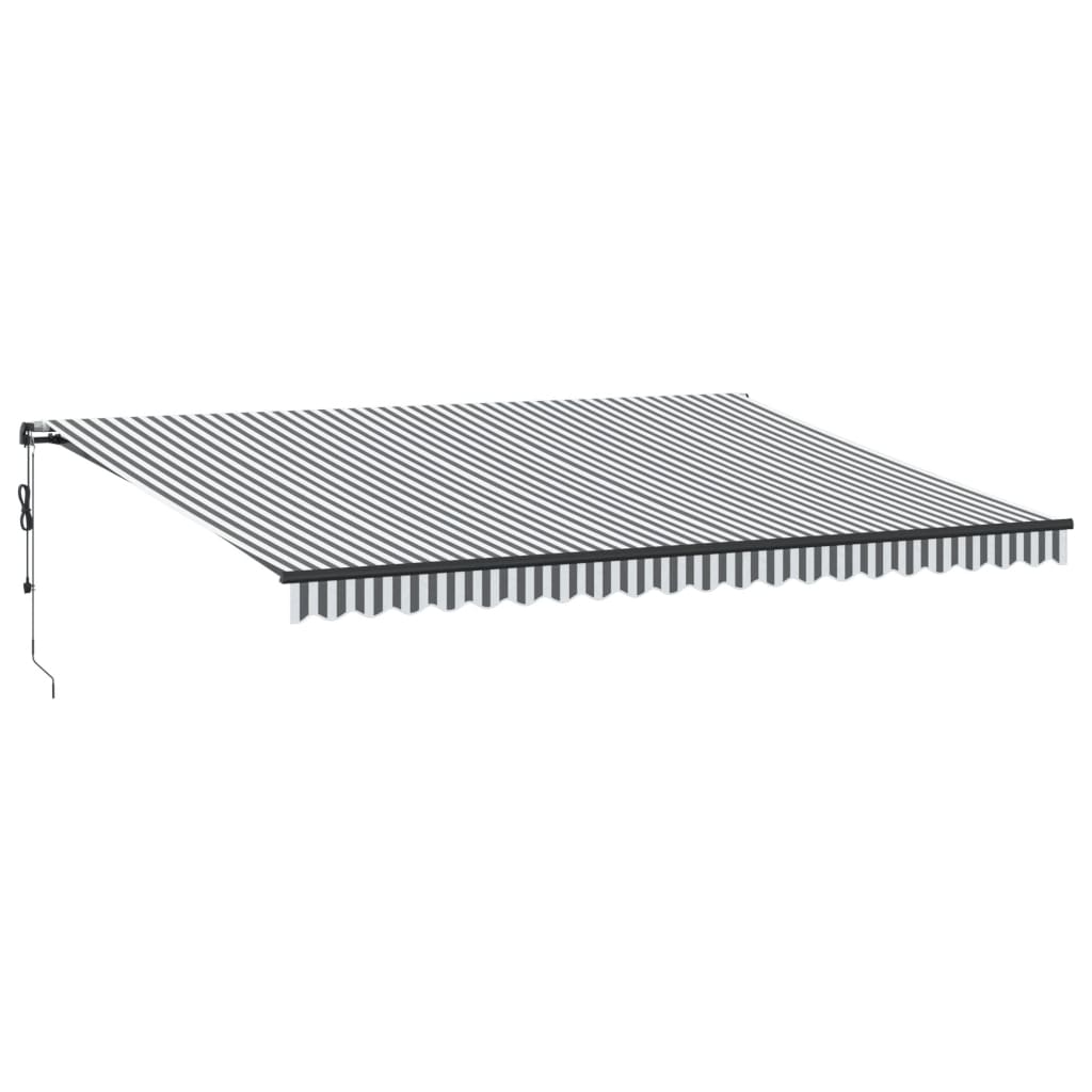 VidaXL Auvent à extension automatique LED 500x300 cm anthracite et blanc
