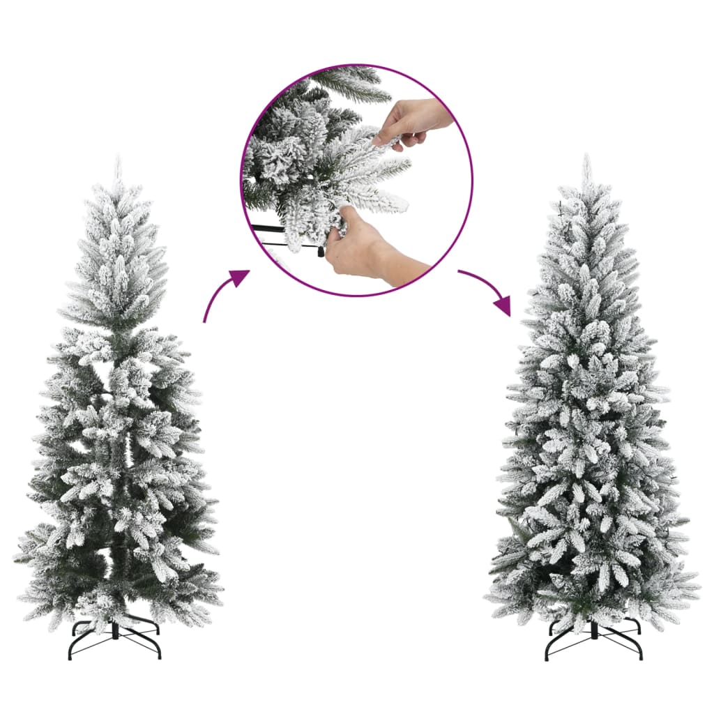 Vidaxx sapin de Noël artificiel avec neige étroit 180 cm PVC et PE
