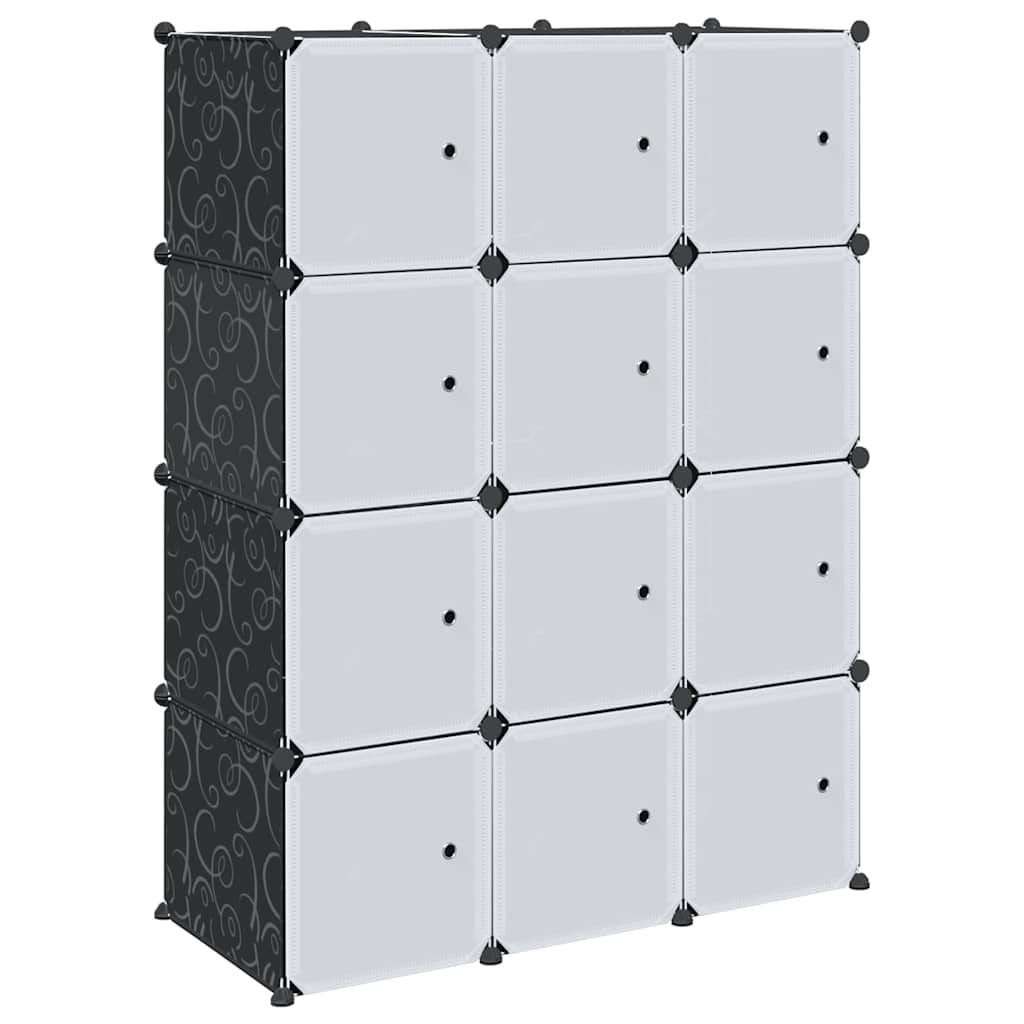 Meuble de rangement Vidaxl avec 12 compartiments et tringles de suspension en polypropylène