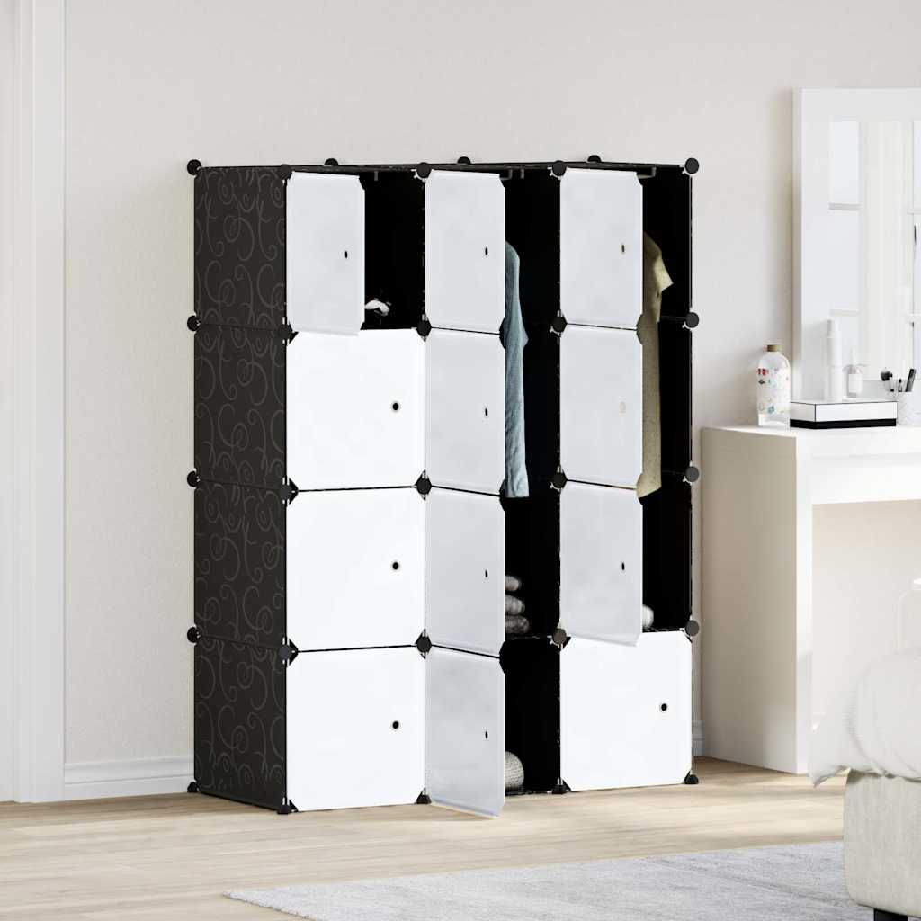 Meuble de rangement Vidaxl avec 12 compartiments et tringles de suspension en polypropylène