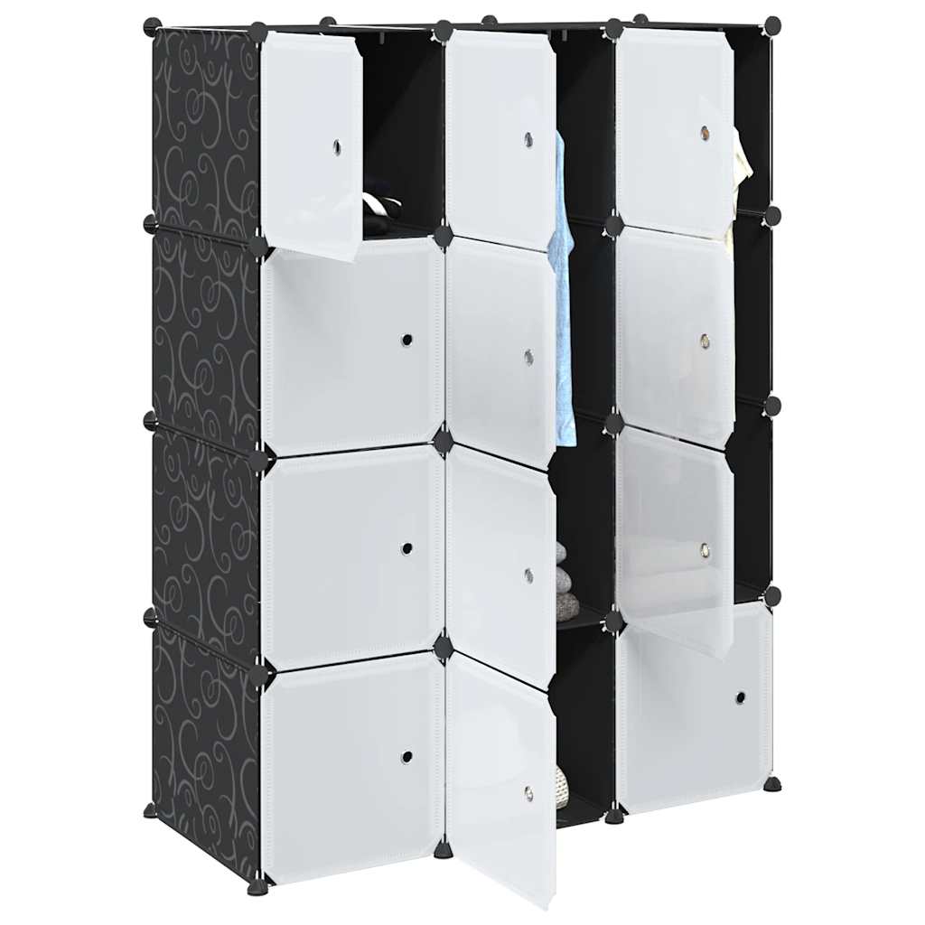 Meuble de rangement Vidaxl avec 12 compartiments et tringles de suspension en polypropylène