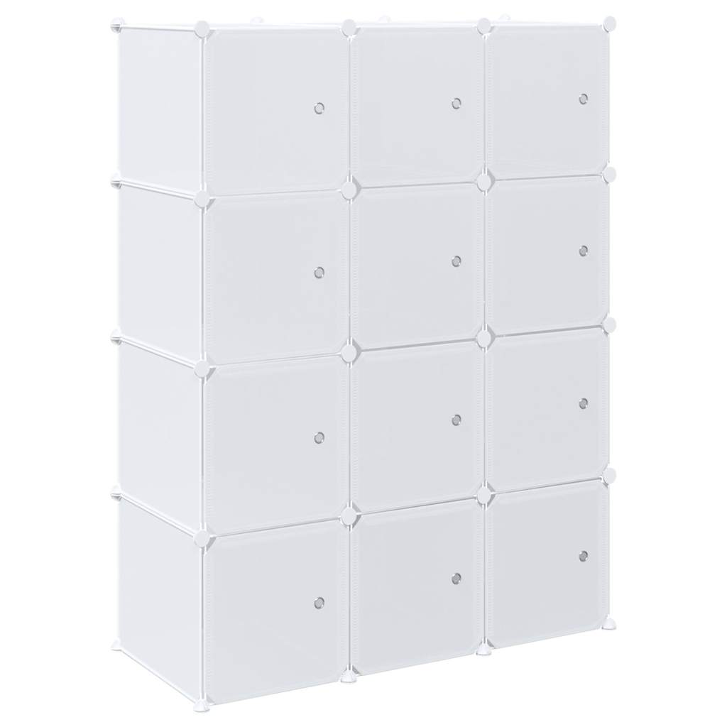 Meuble de rangement Vidaxl avec 12 compartiments et tringles de suspension en polypropylène