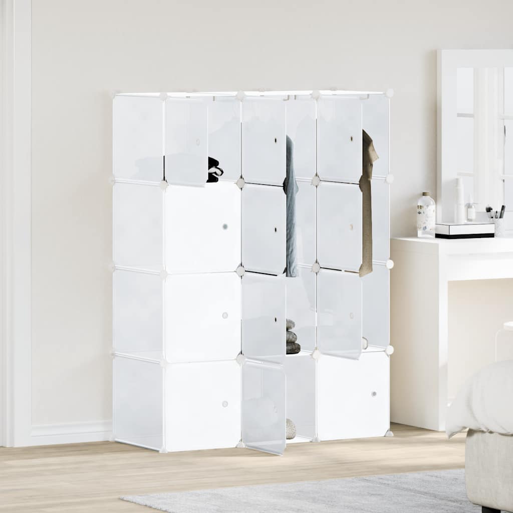 Meuble de rangement Vidaxl avec 12 compartiments et tringles de suspension en polypropylène