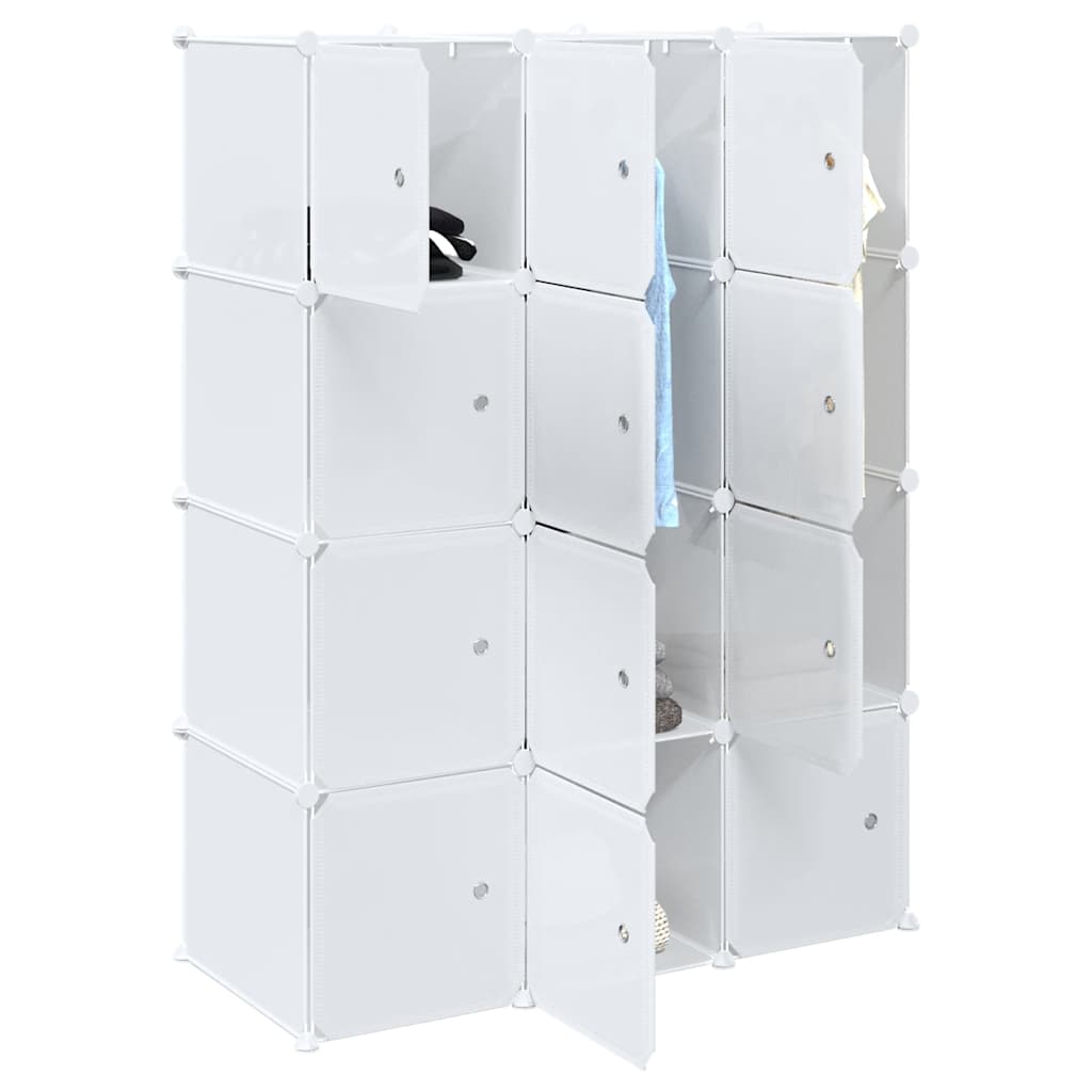 Meuble de rangement Vidaxl avec 12 compartiments et tringles de suspension en polypropylène