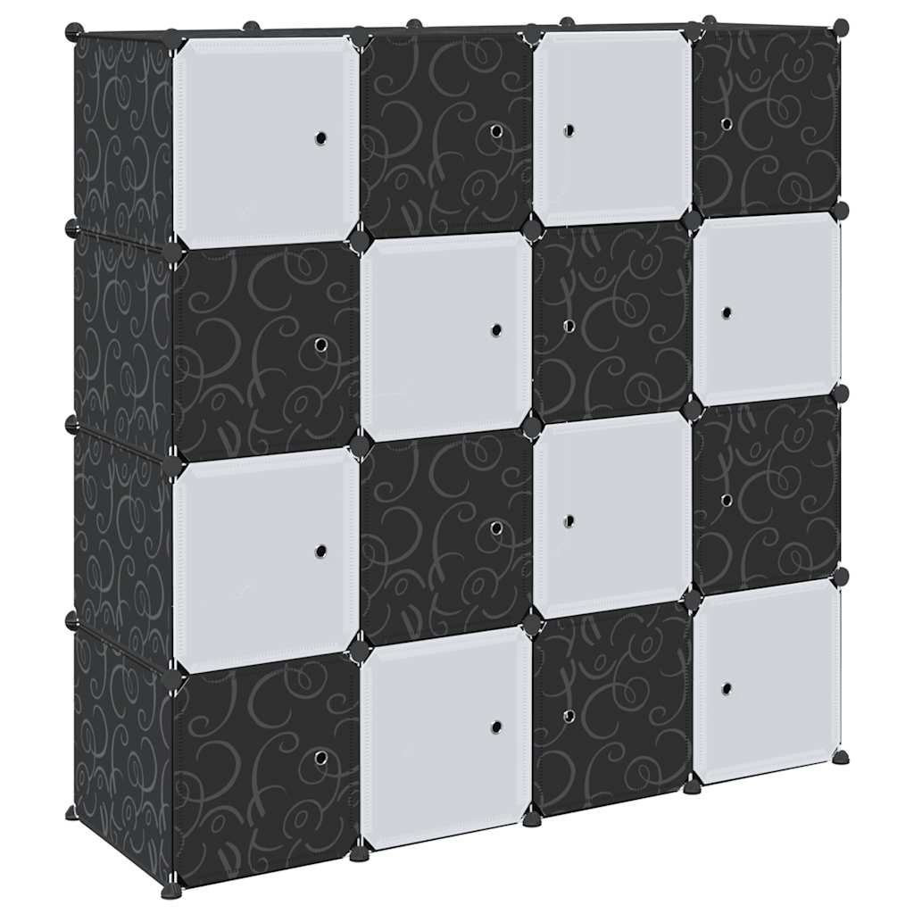 Meuble de rangement Vidaxl avec 16 compartiments et tringles de suspension en polypropylène