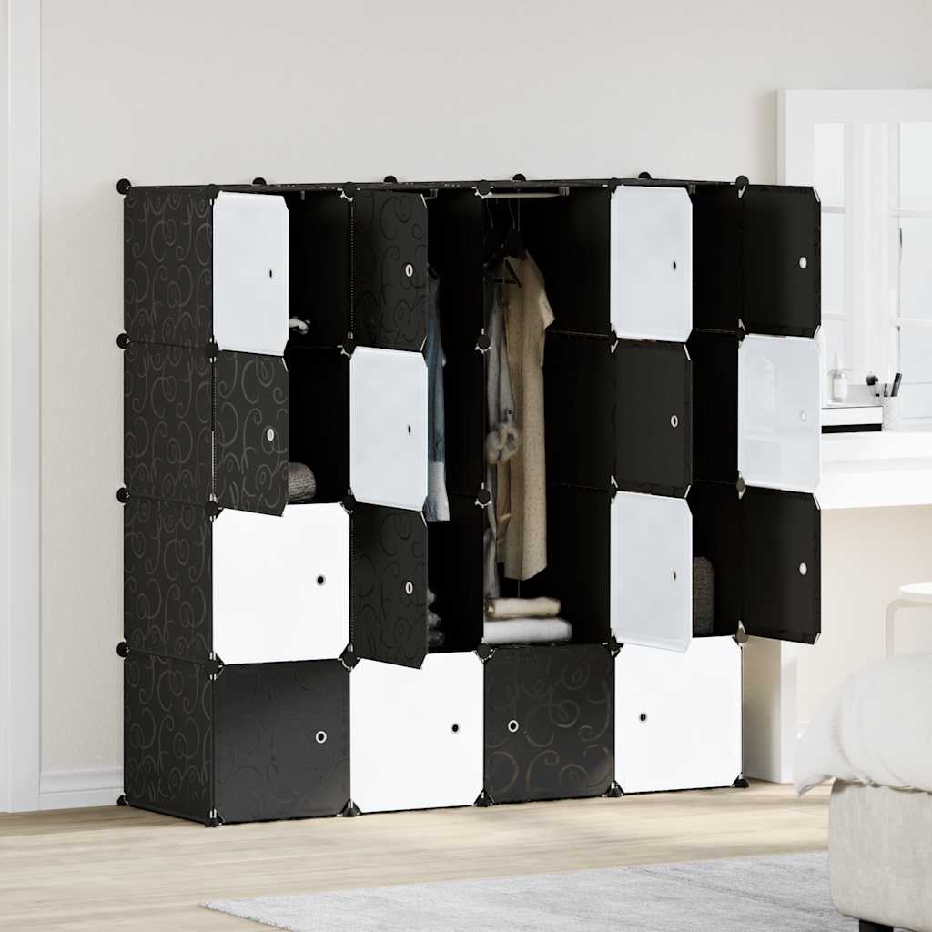 Meuble de rangement Vidaxl avec 16 compartiments et tringles de suspension en polypropylène