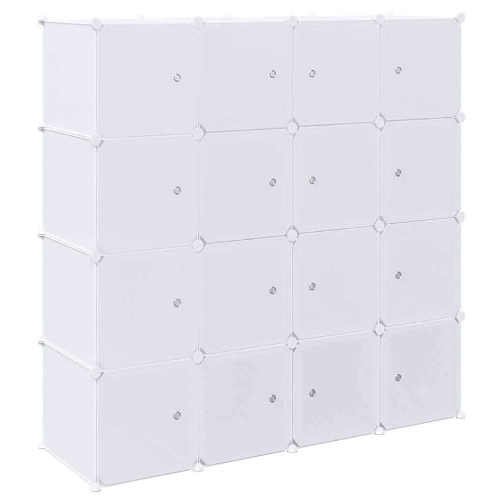Meuble de rangement Vidaxl avec 16 compartiments et tringles de suspension en polypropylène