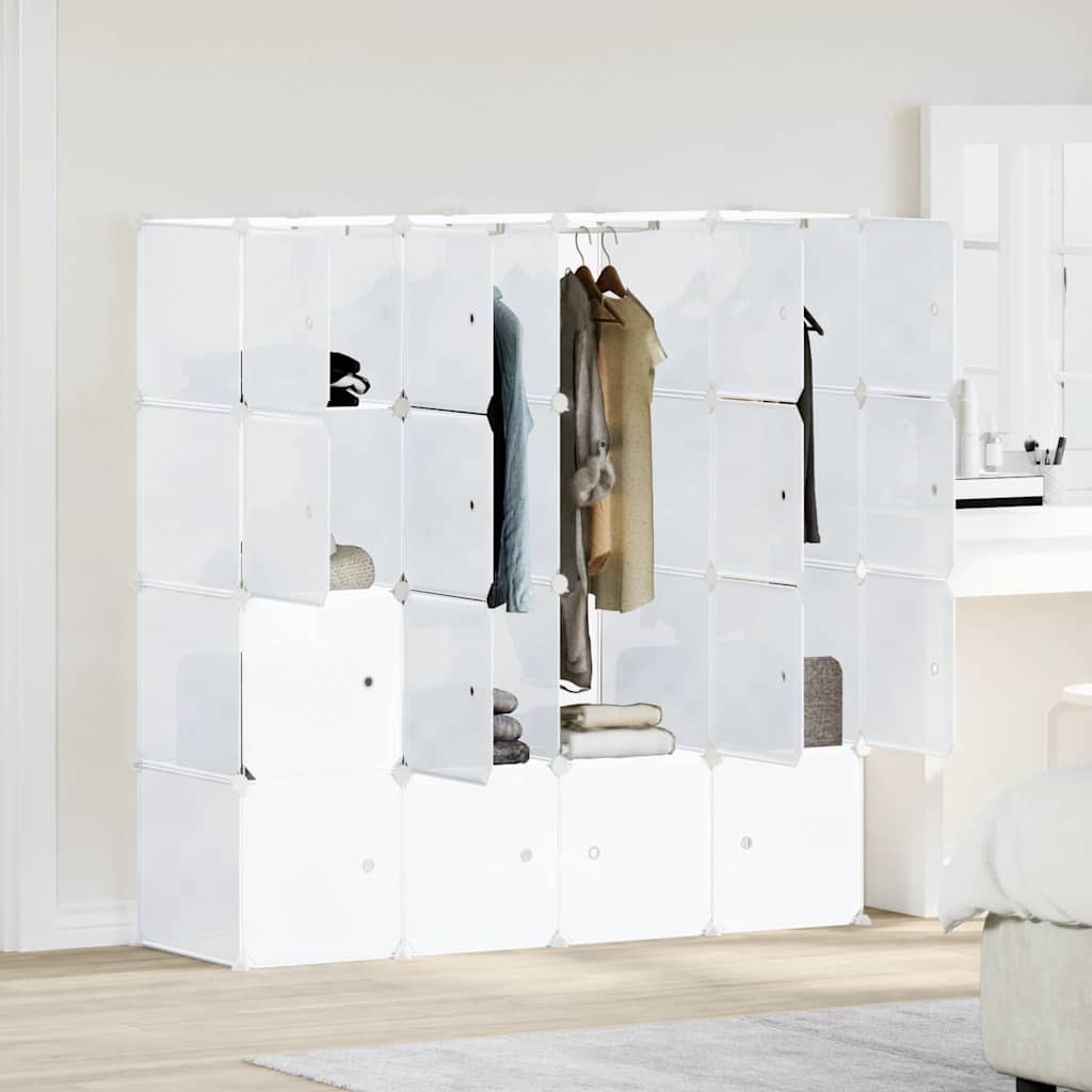 Meuble de rangement Vidaxl avec 16 compartiments et tringles de suspension en polypropylène