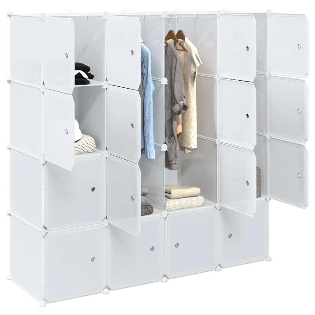 Meuble de rangement Vidaxl avec 16 compartiments et tringles de suspension en polypropylène